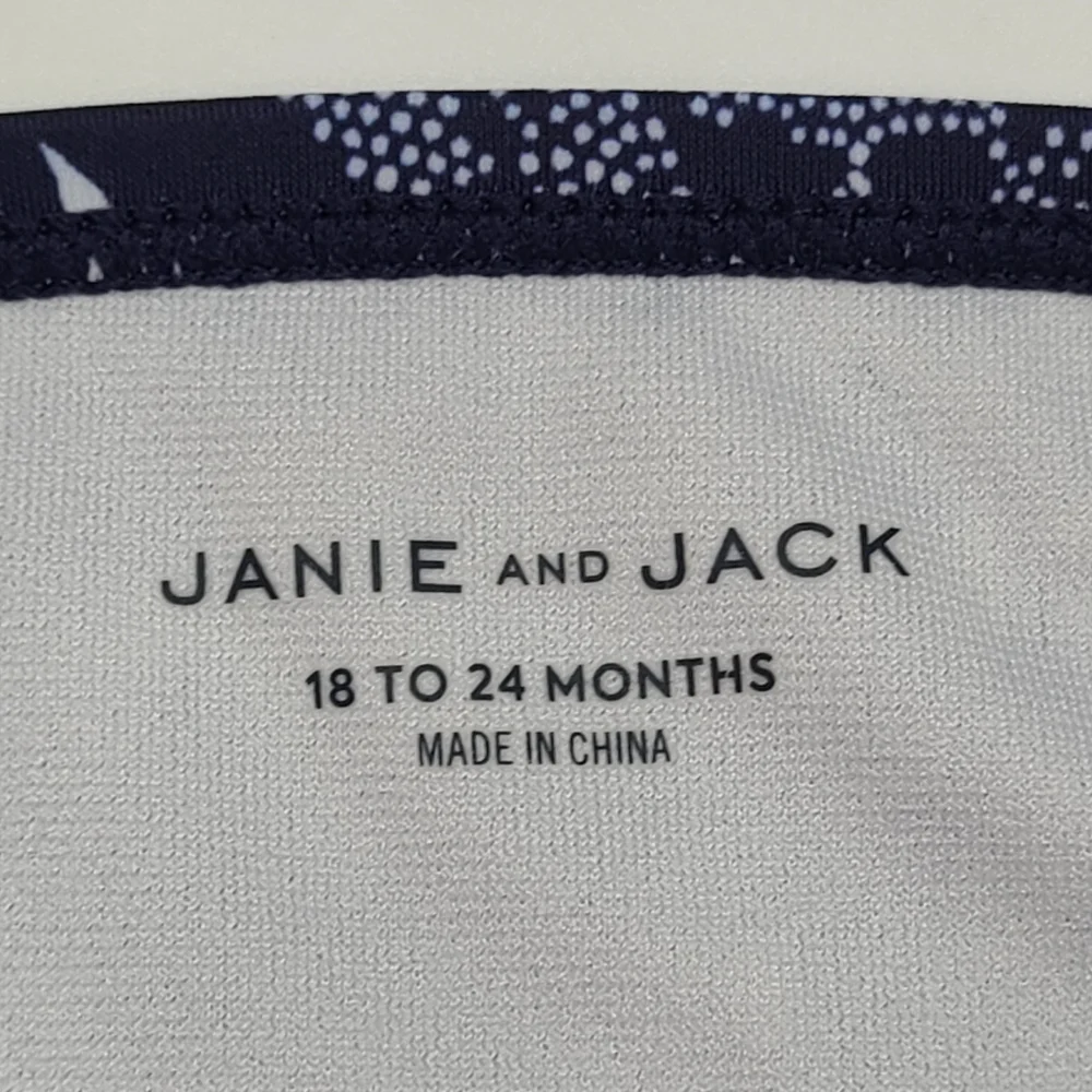 Janie and Jack girls' navy floral swimsuit size 18-24 months